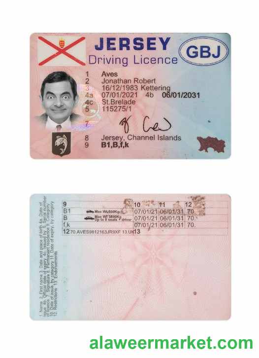 Jersey driving license